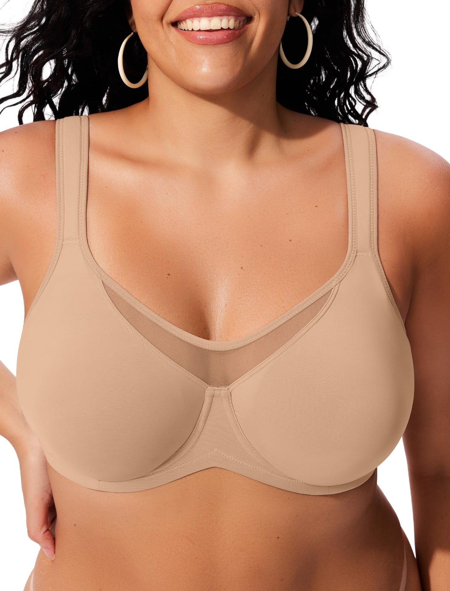 Minimizer Bras for Women Full Coverage Unlined Plus Size Supportive Underwire Bras for Everyday