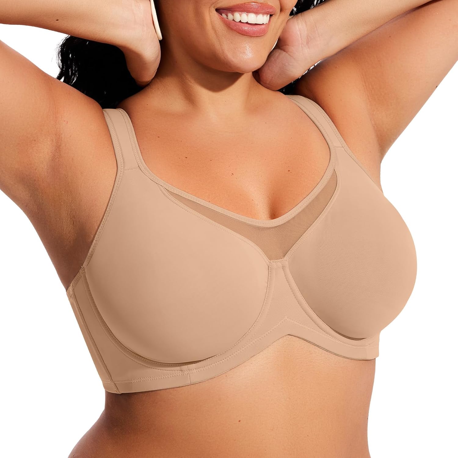 Minimizer Bras for Women Full Coverage Unlined Plus Size Supportive Underwire Bras for Everyday