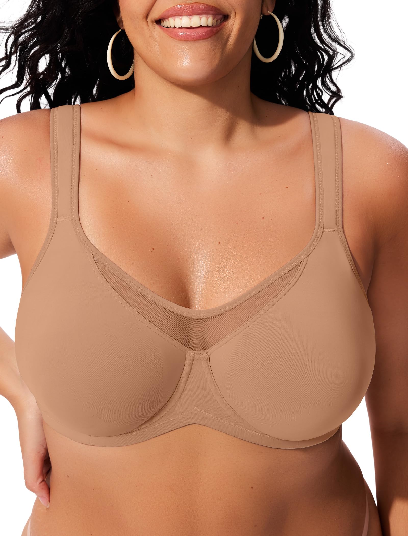 Minimizer Bras for Women Full Coverage Unlined Plus Size Supportive Underwire Bras for Everyday